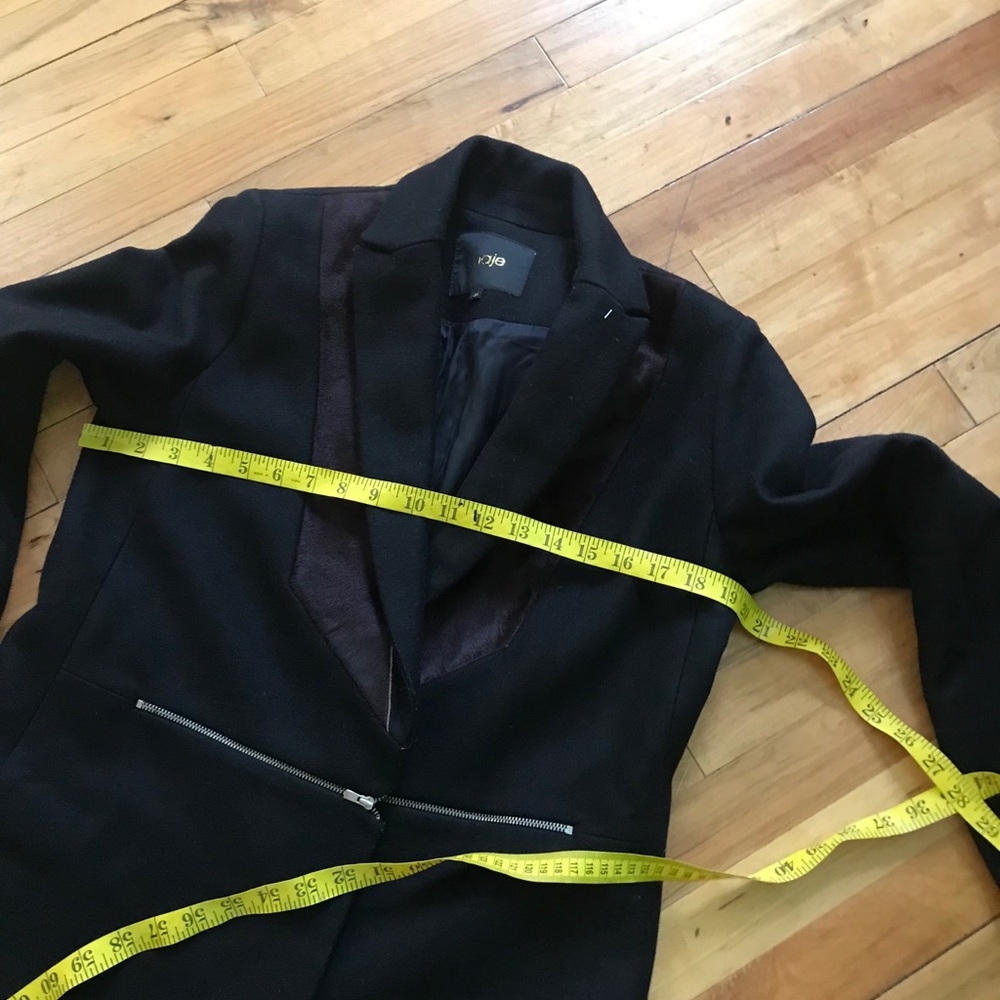 Maje Dark Blue Blazer/coat with burgundy lapel - Picture 7 of 16